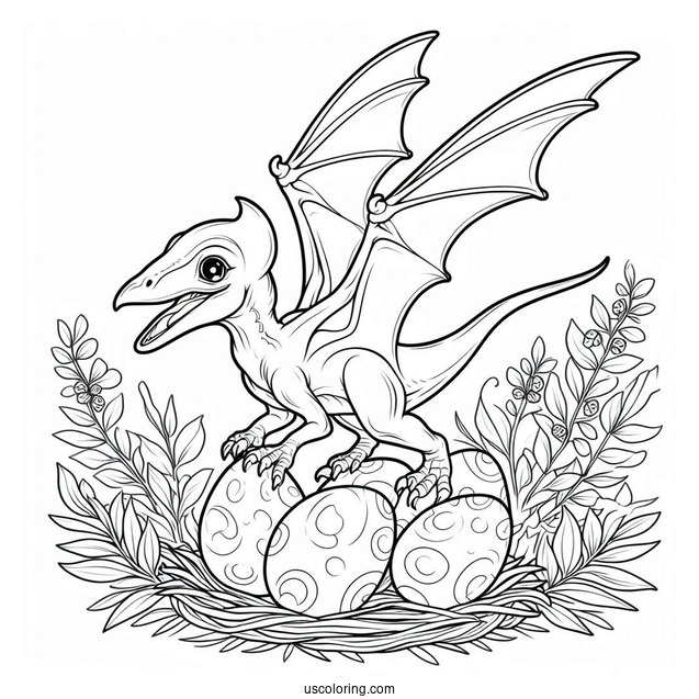 Pterodactyl Coloring Page Hatchling For Kids