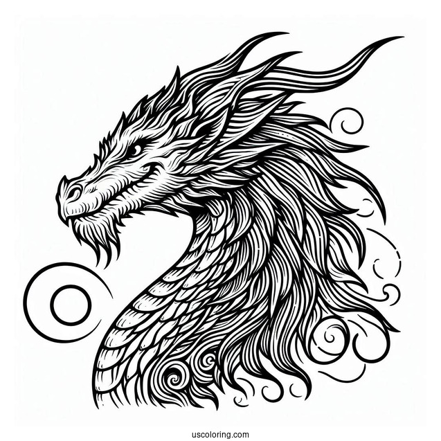 Detailed Dragon Face To Color