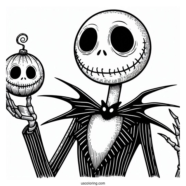 Creepy Jack Skellington Coloring In
