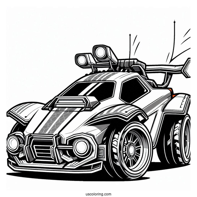 Rocket League Coloring Page Side View Of Octane For Kids