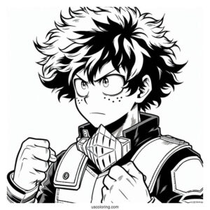My Hero Academia Deku Coloring Page Poster