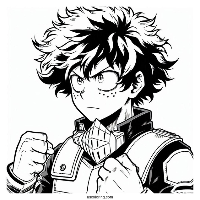 My Hero Academia Deku Coloring Page Poster