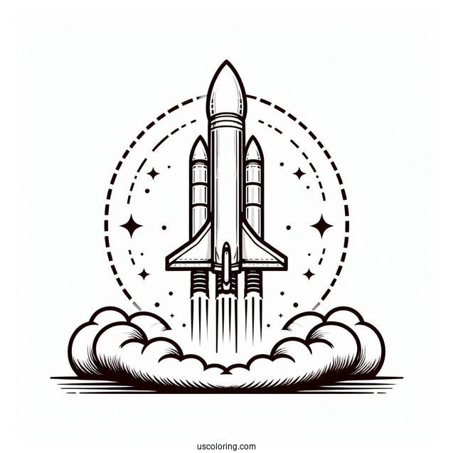 SpaceX Falcon Heavy Rocket Coloring Sheet