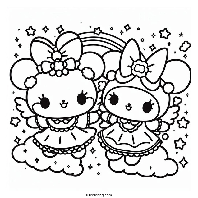 Sanrio Coloring Pages Of Kiki And Lala Little Twin Stars