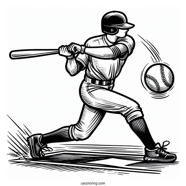 Baseball Batter Ready For a Pitch To Color