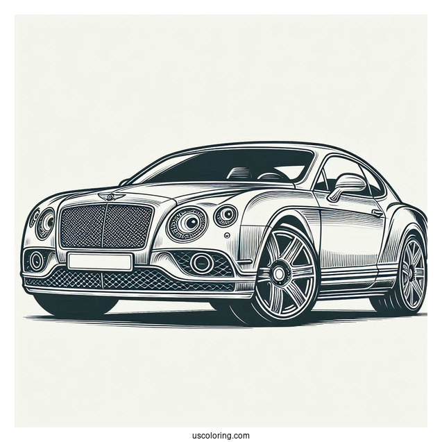 Bentley Car Model Coloring Page