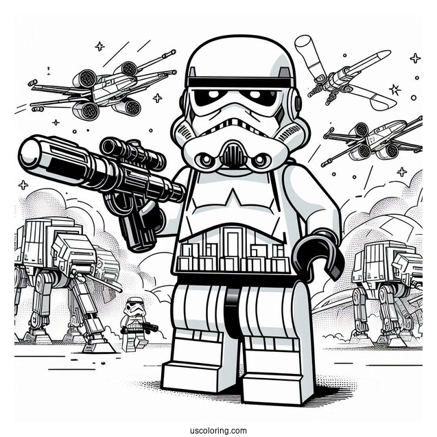 Lego Stormtrooper Coloring In For Preschoolers