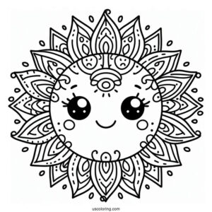 Smiling Sun Coloring Page