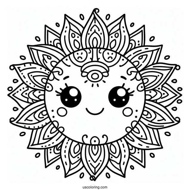 Smiling Sun Coloring Page