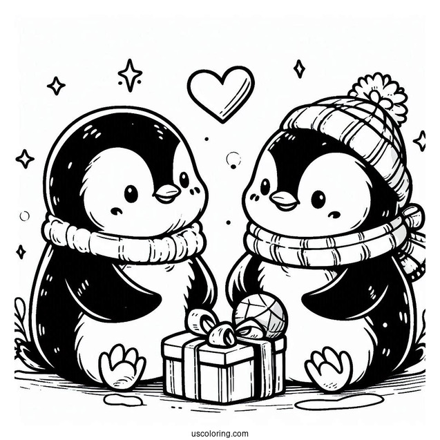 Two Australian Little Penguins Coloring In