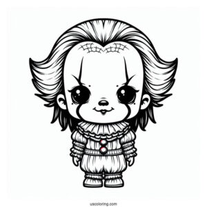 Frightening Chibi Pennywise Coloring Sheet