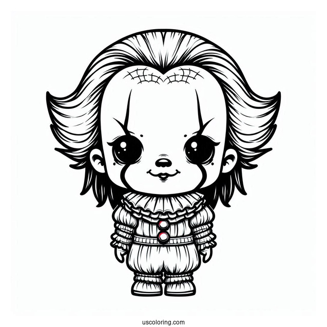 Frightening Chibi Pennywise Coloring Sheet
