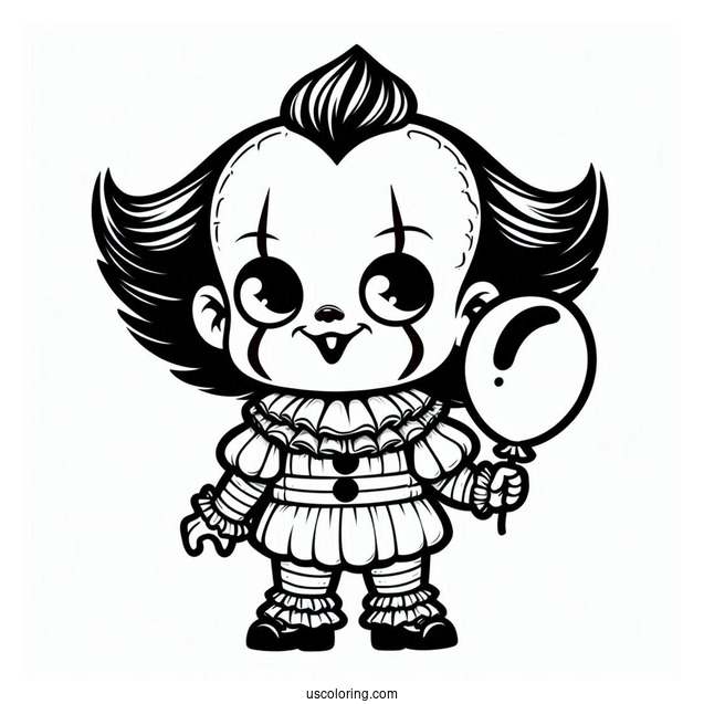 Frightening Chibi Pennywise Coloring Sheet