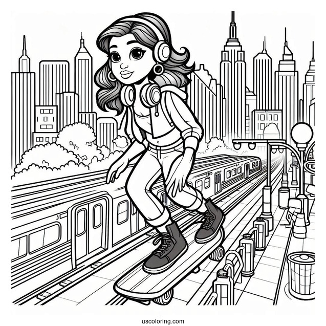 Easy Subway Surfers Coloring Page Tag Game