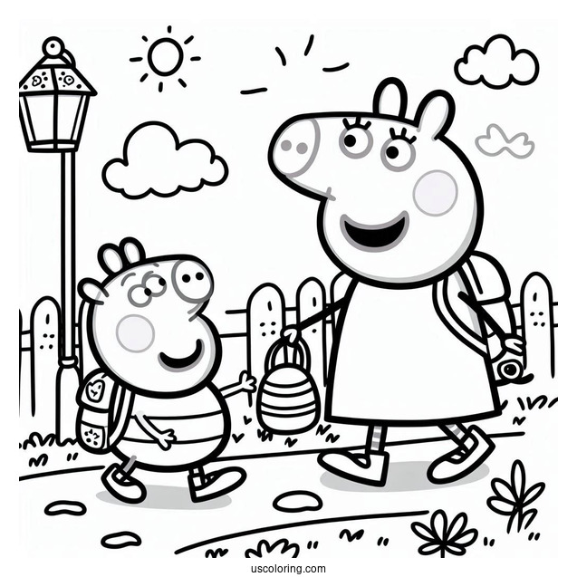 Peppa Pig Playing With Friend Outside