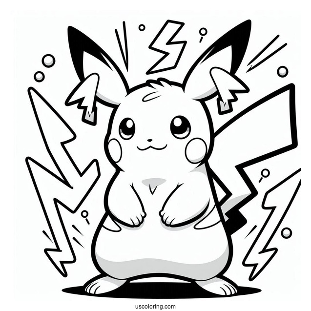 Raichu Coloring Page GX Thunderbolt Pokemon Card