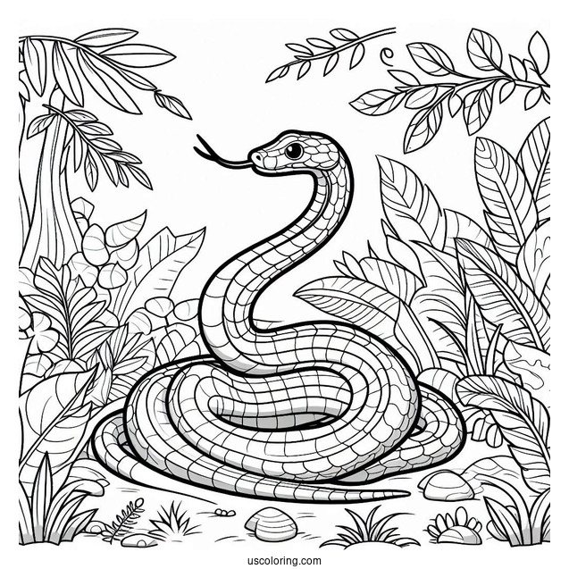 Snake Slithering Through Jungle Floor