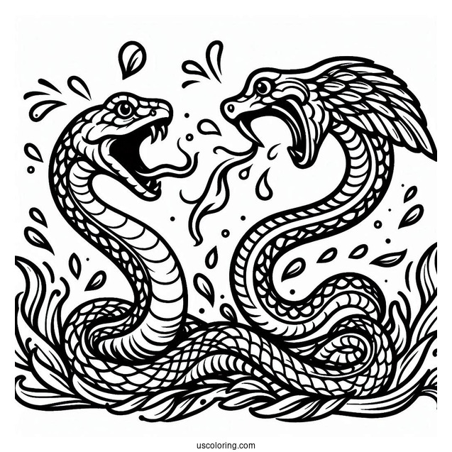Coloring Page Of Snake Attacking Prey