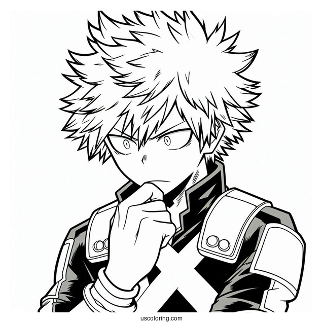 Katsuki Bakugo Of My Hero Academia Coloring Page