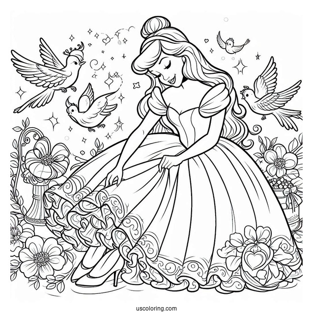 Cinderella Being Dressed My Magical Birds