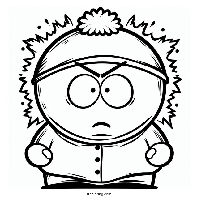 South Park Coloring Page Of Angry Eric Cartman