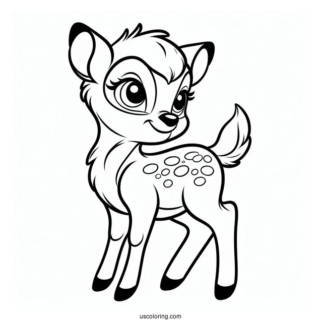 Easy Coloring Page Of Bambi For Preschoolers