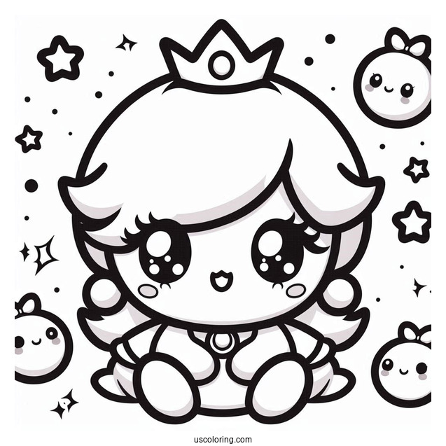 Kawaii Baby Rosalina Coloring Page For Kids