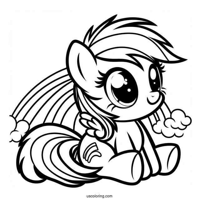 Baby Rainbow Dash Coloring Page For Preschoolers