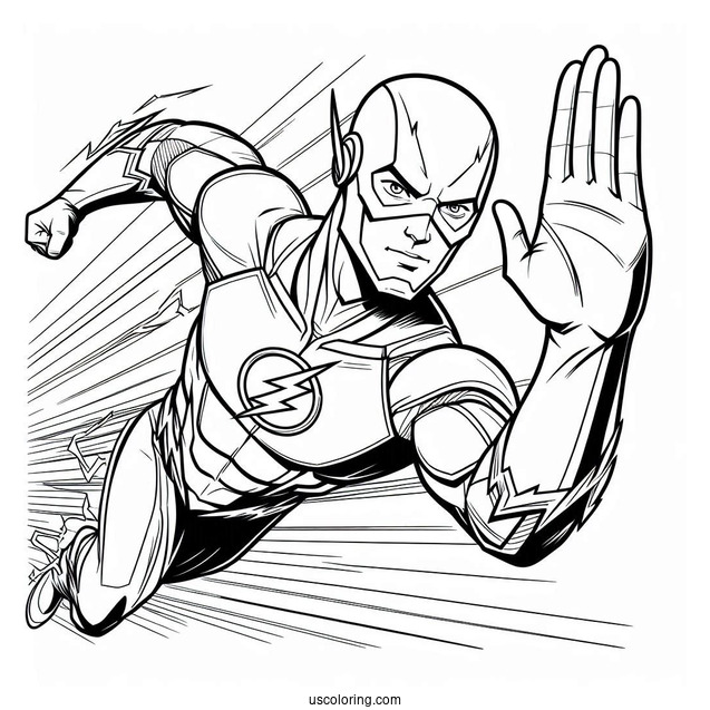 Justice League Coloring Page Of Easy Outline Of The Flash