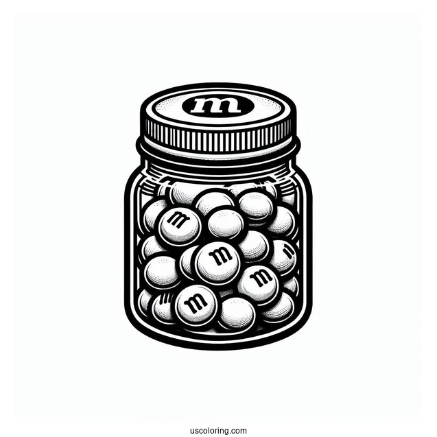 Jar Of M_M Chocolate Candy