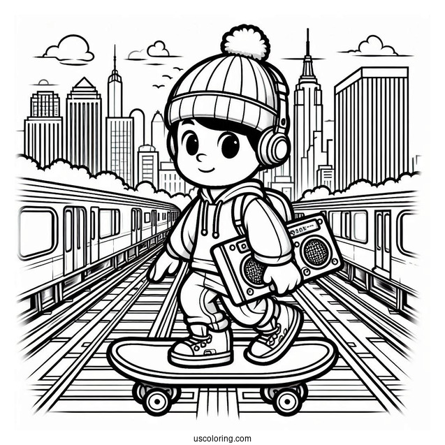 Subway Surfers Coloring Page Fresh Carrying A Stereo