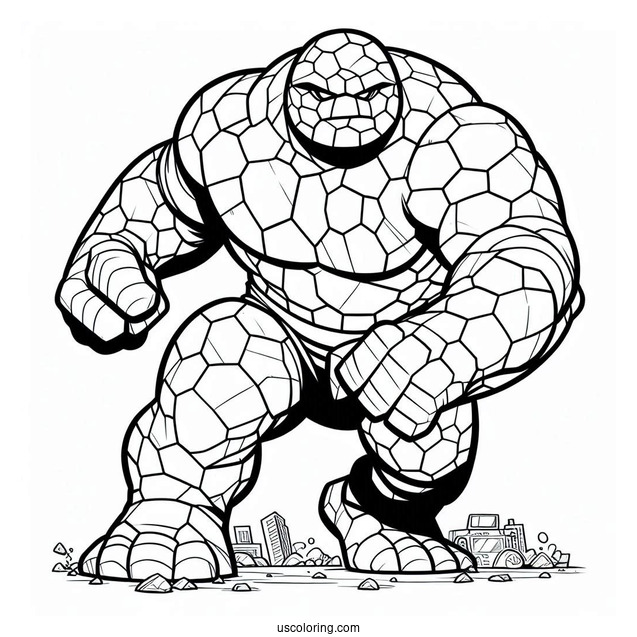 Ben Grimm The Thing Coloring Page For Preschoolers