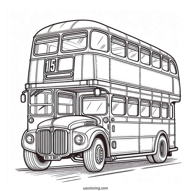 Coloring Page Of Double Decker Bus