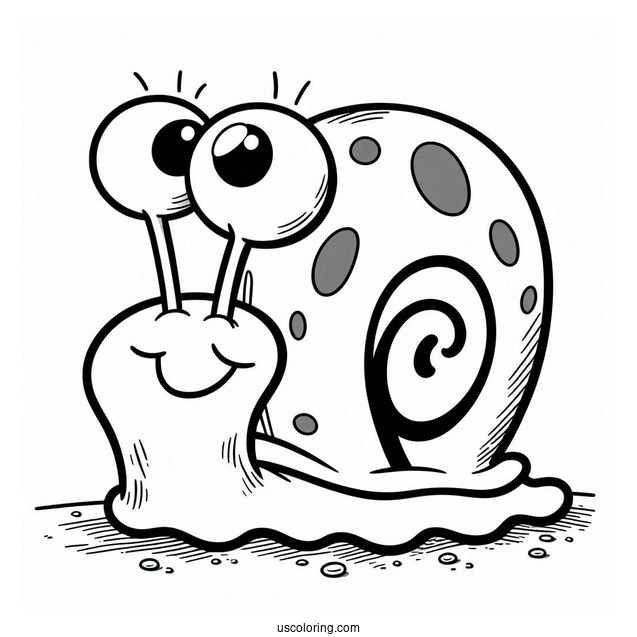 Garry The Snail Coloring Picture For Kids