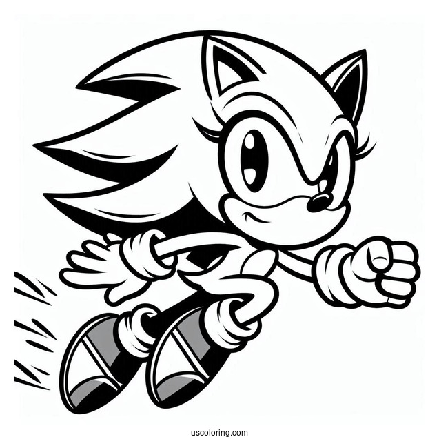 Super Sonic Coloring Page For Kids