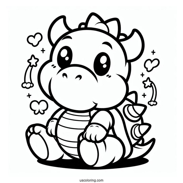 Baby Paper Bowser To Color