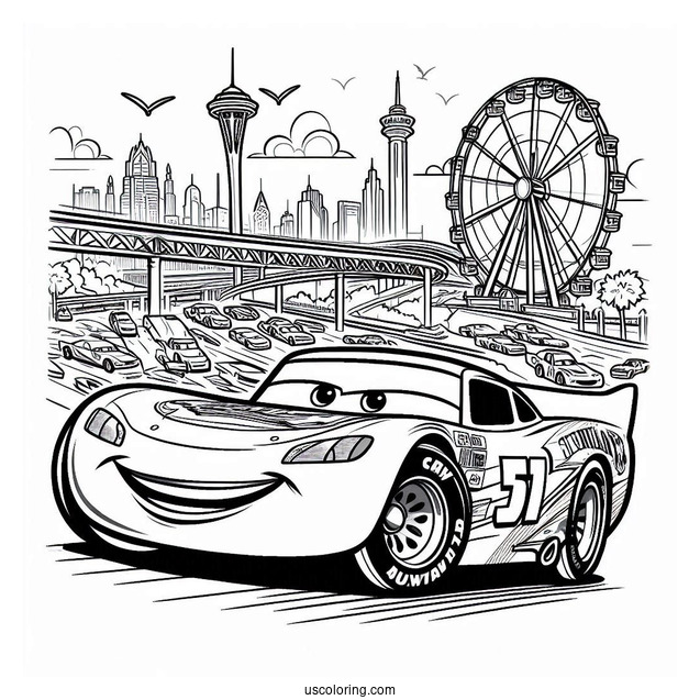 Pixar Cars Movie Coloring Page