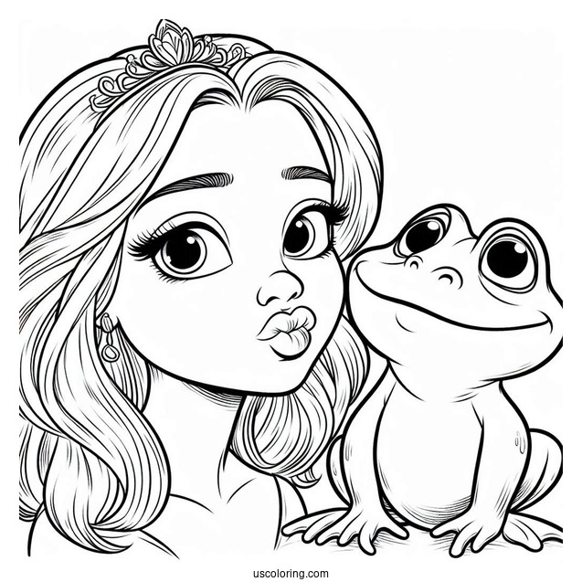 Frog Prince Naveen Pouty Lips Coloring In