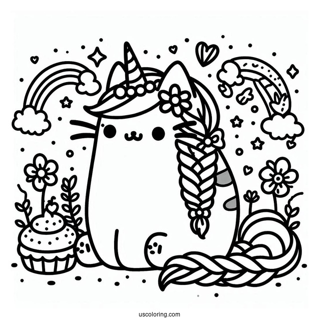 Cute Pusheen Unicorn With Braided Hair