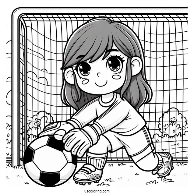 Kid Goal Keeper To Color