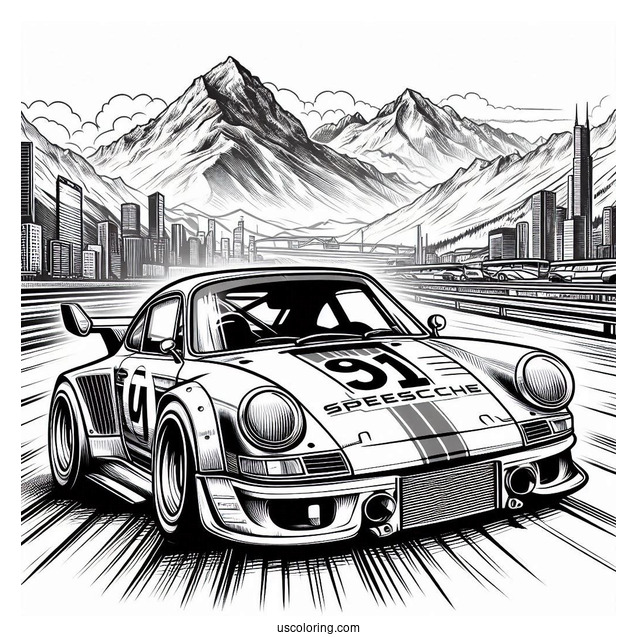 Speedhunter Porsche Coloring Page