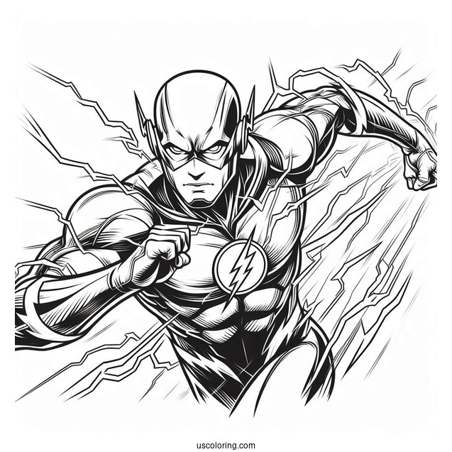 Justice League Coloring Page Of Easy Outline Of The Flash