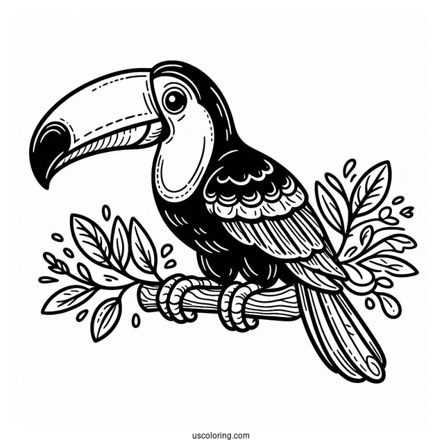 Toucan Parrot Coloring Sheet