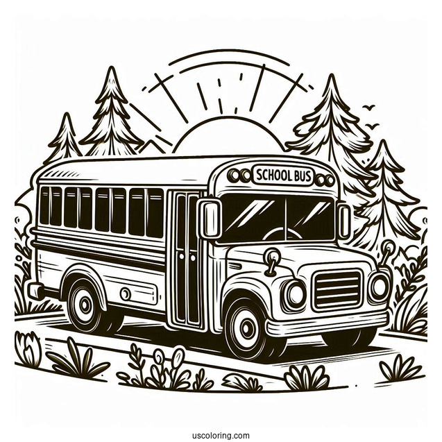 Traditional School Bus Coloring Sheet