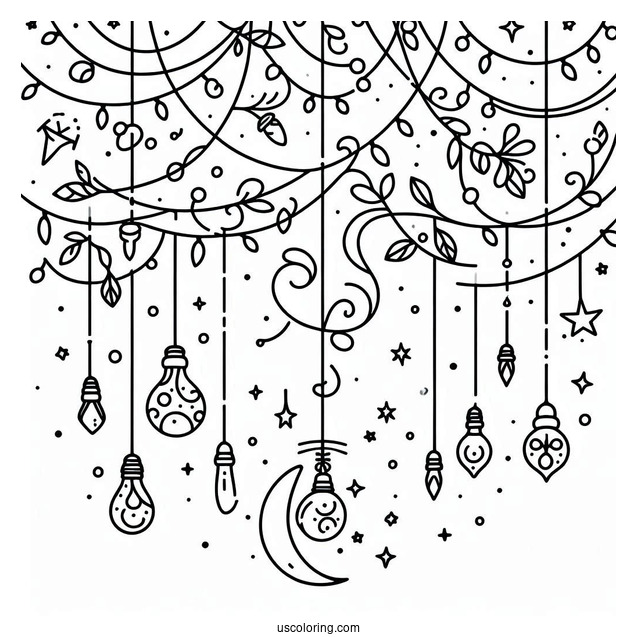 Aesthetic Christmas Lights To Color