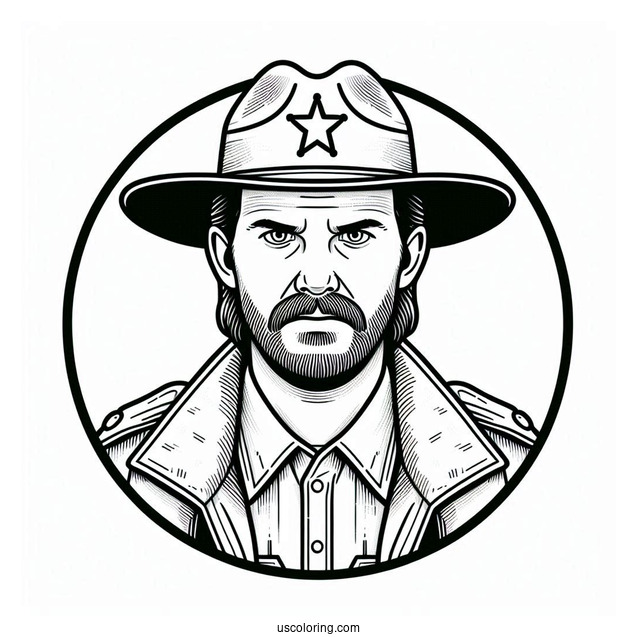 Sheriff Jim Hopper Coloring Page