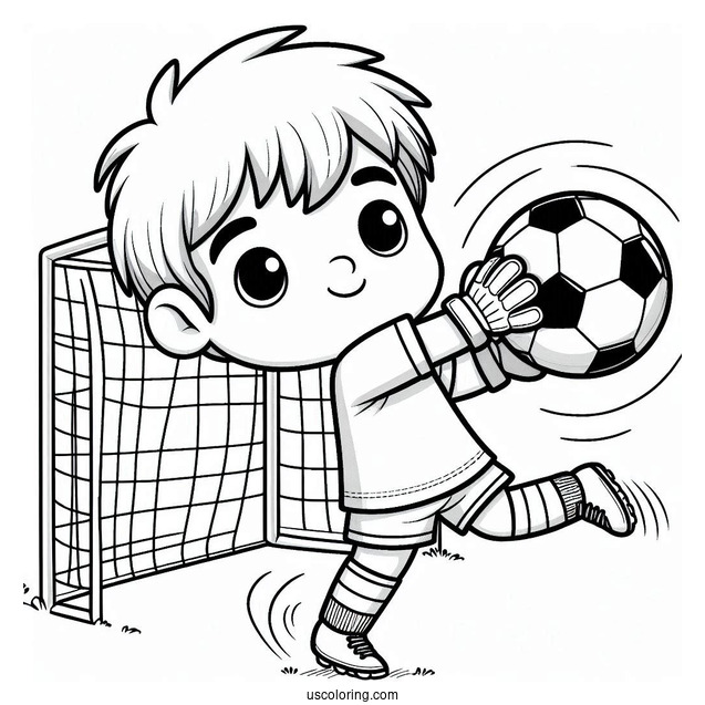 Kid Goal Keeper To Color