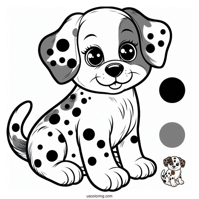 Spotted Puppy Coloring Page For Preschoolers