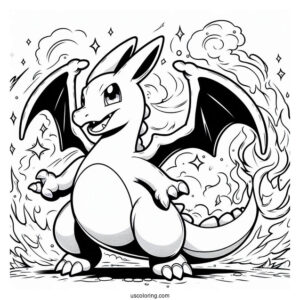 Easy To Color Charizard