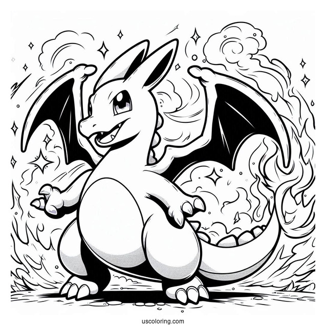 Easy To Color Charizard